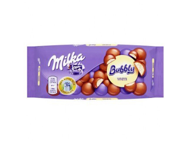 МИЛКА Шоколад Белый пористый "Bubble white" 95г 1уп/15шт Болгария(4053907)