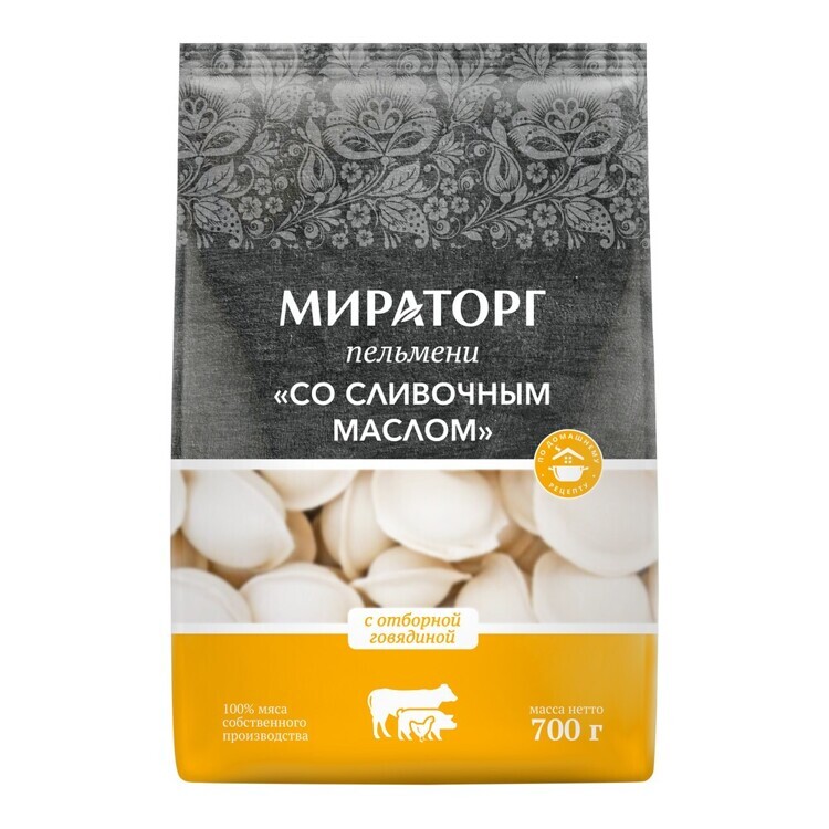 Мираторг Пельмени со сливочным маслом с/м 700г 1кор/10шт Россия