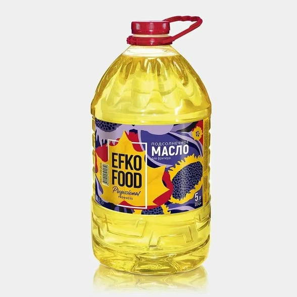 EFKO FOOD Масло подсолнечное раф. дез. для фритюра 5л п/б 1уп/4шт Россия